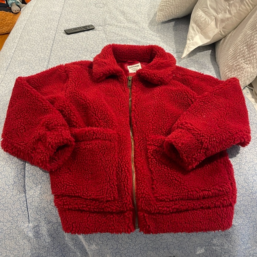 Fluffy red coat
